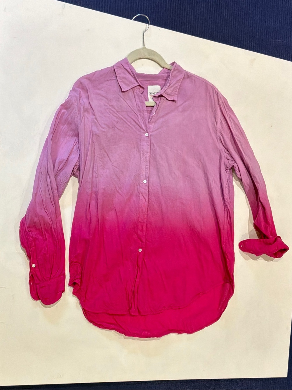 Women's Ombre Pink Button-Down Shirt